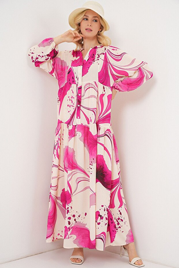 Rochie lungă modestă cu model BDART - 4