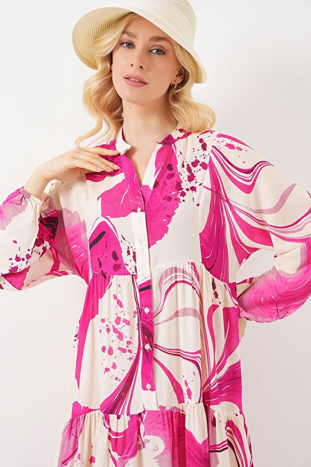 Rochie lungă modestă cu model BDART - 3