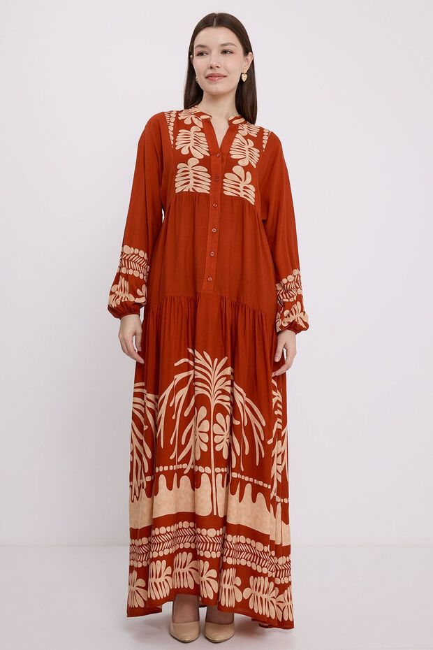 BDART Astarlı V Yaka Maxi Elbise - 2