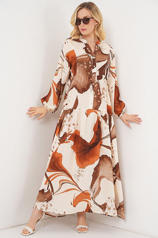 Rochie lungă modestă cu model BDART - 4