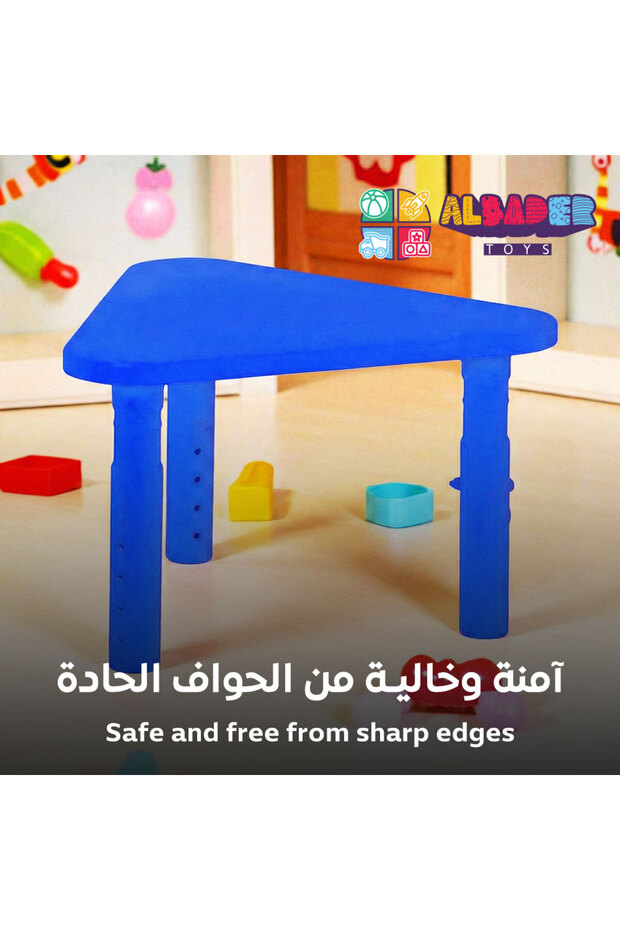 Adjustable Height Kids Plastic Table, Triangular Activity Study Table for Kindergarten Playroom - 5