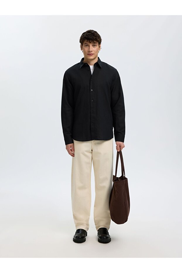 Bluse aus Leinengemisch Regular Fit - 6