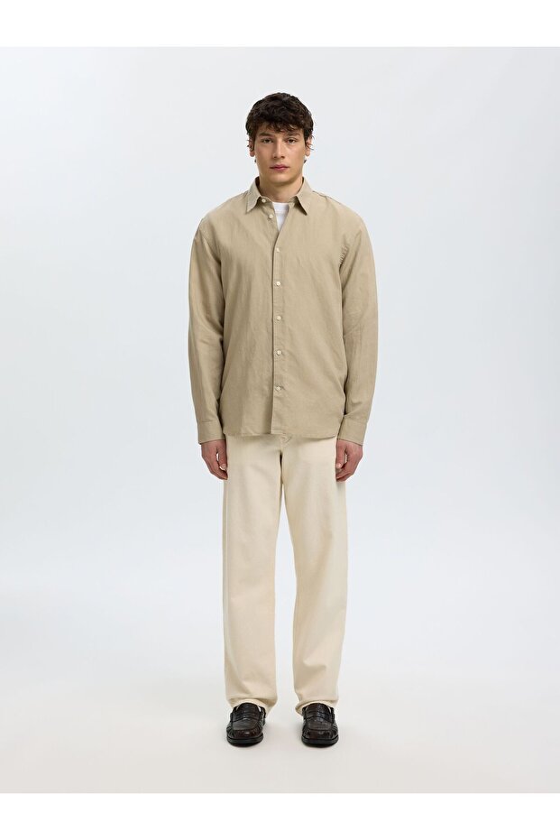Bluse aus Leinengemisch Regular Fit - 4