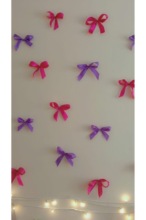 20 Pieces of Fuchsia Purple Organza Bows, Birthday, Cake, Balloon Decoration Party and Decoration Ornament