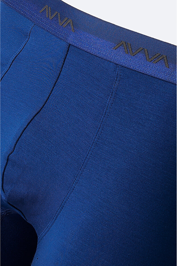 Men's Navy Blue Basic Soft Touch Single Regular Fit Boxer B009537 - 3