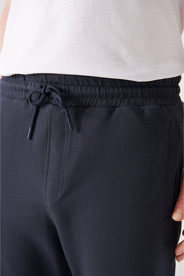 Men's Navy Blue Basic Cotton 2-Thread Jogger E003403 - 4