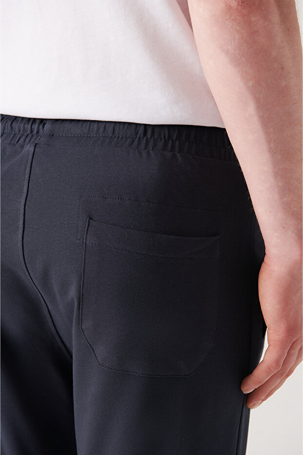 Men's Navy Blue Basic Cotton 2-Thread Jogger E003403 - 5