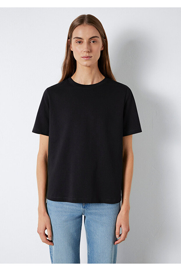 Μαύρο μπλουζάκι Basic Regular Fit / Normal Cut 1600965-900 - 5