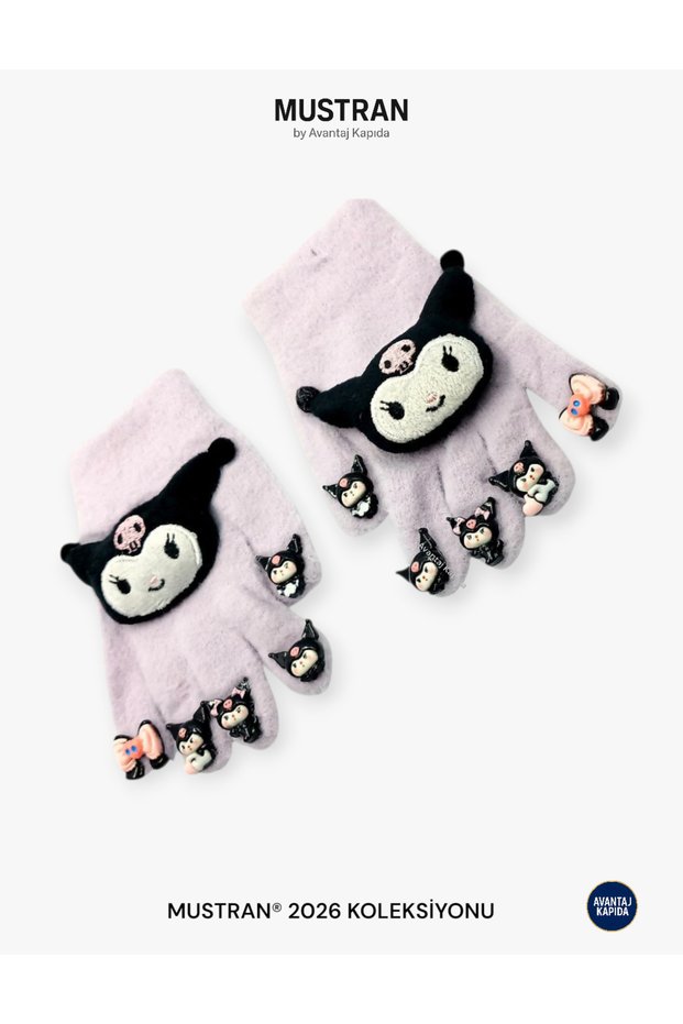 Plush Knit Gloves with Children's Character Figures | 4-12 Years Old Warm Winter Wear Made of Flexible Fabric