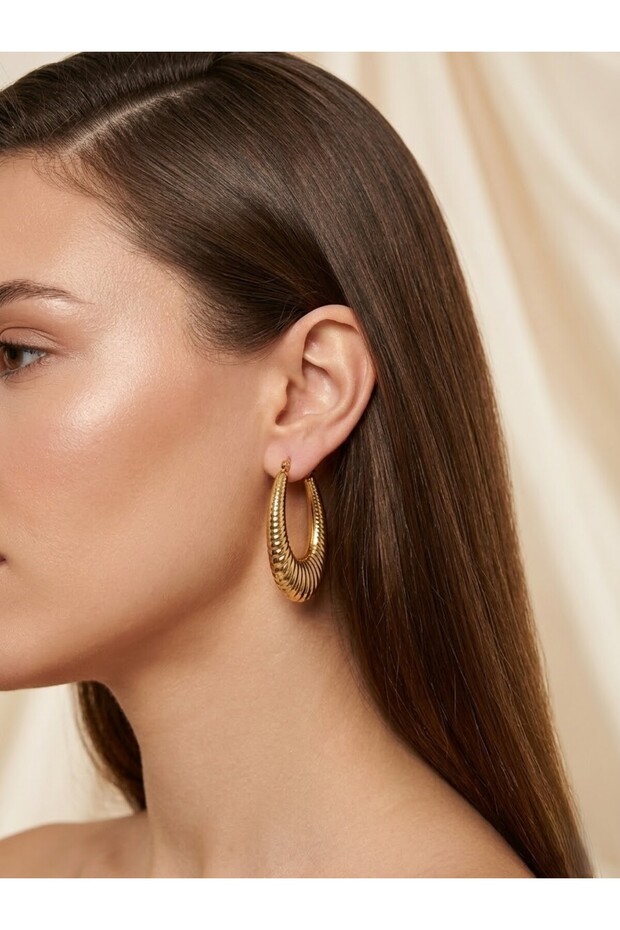 ÇELİK OVAL HALKA KÜPE - 1