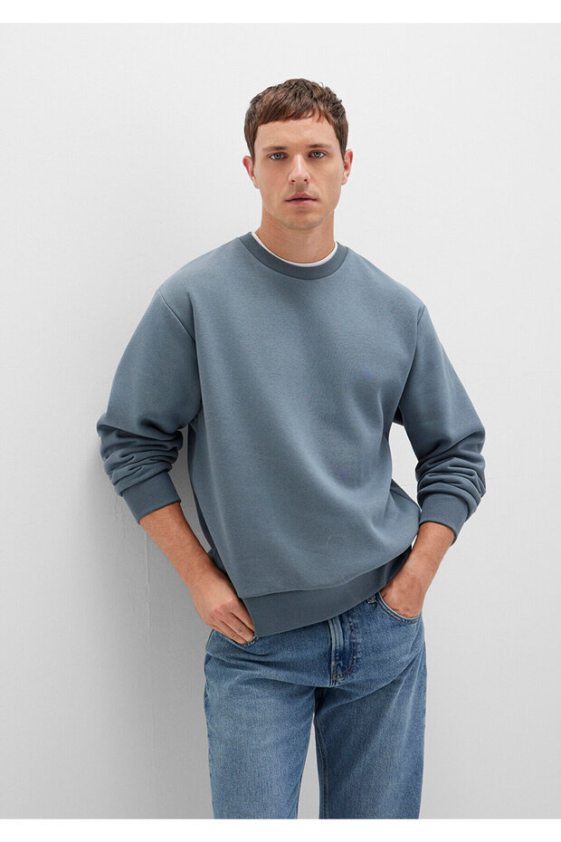 Crew Neck Basic Sweatshirt 0S10276-80889 - 1