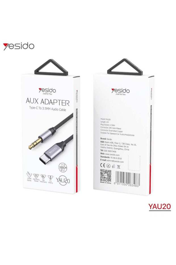 YAU20 AUX Adapter Type-C to 3.5mm Audio Cable