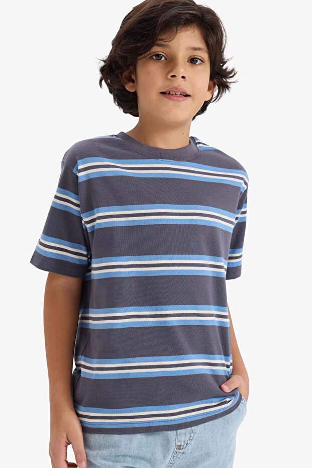100% Cotton New Regular Fit Crew Neck Short Sleeve T-Shirt Boys G0946A826Sm