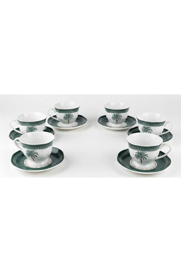 BX-24 Coconut Design 6-Piece Espresso Cup & Saucer Set