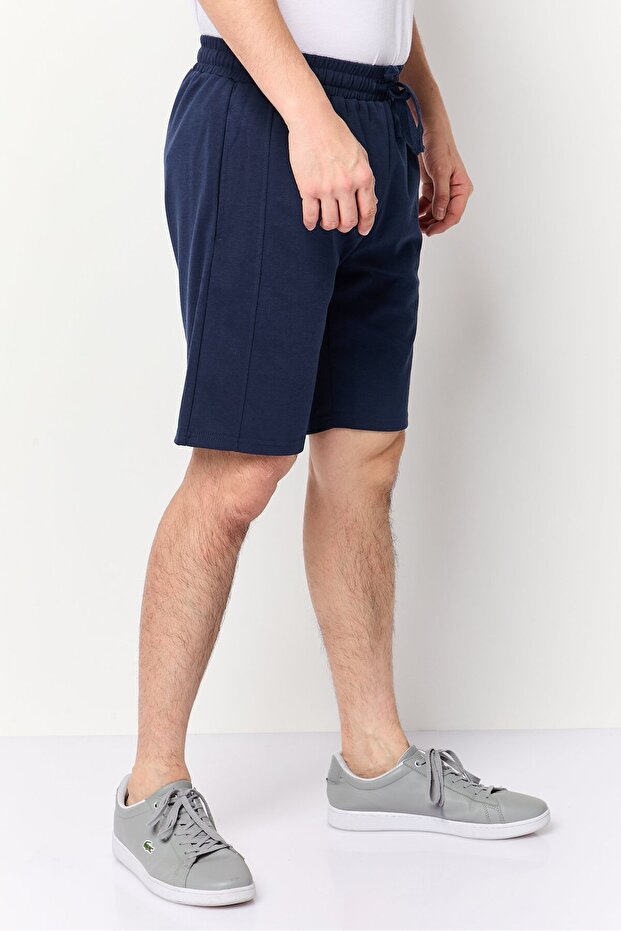 شورت رجالي سادة أساسي، أزرق داكن - 3