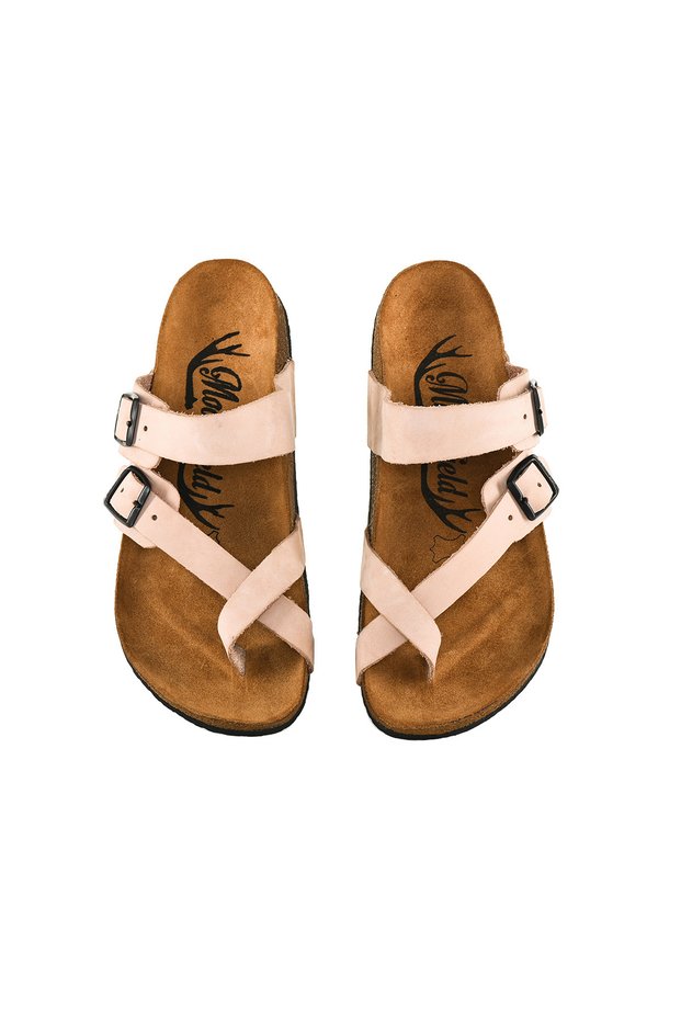 Genuine Leather Powder Orthopedic Women's Slippers