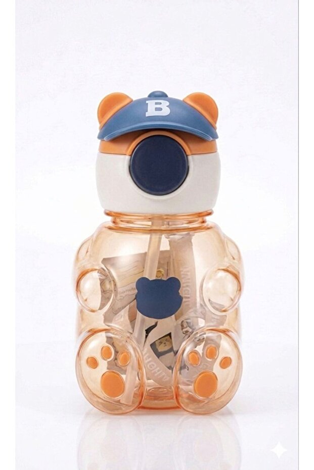 Kids Water Bottle 750ML Leak-Resistant Drinking Bottle with Straw Lid and Carry Strap-Orange