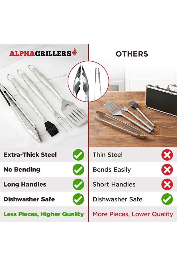 مجموعة أدوات الشواء المكونة من 4 قطع - 2