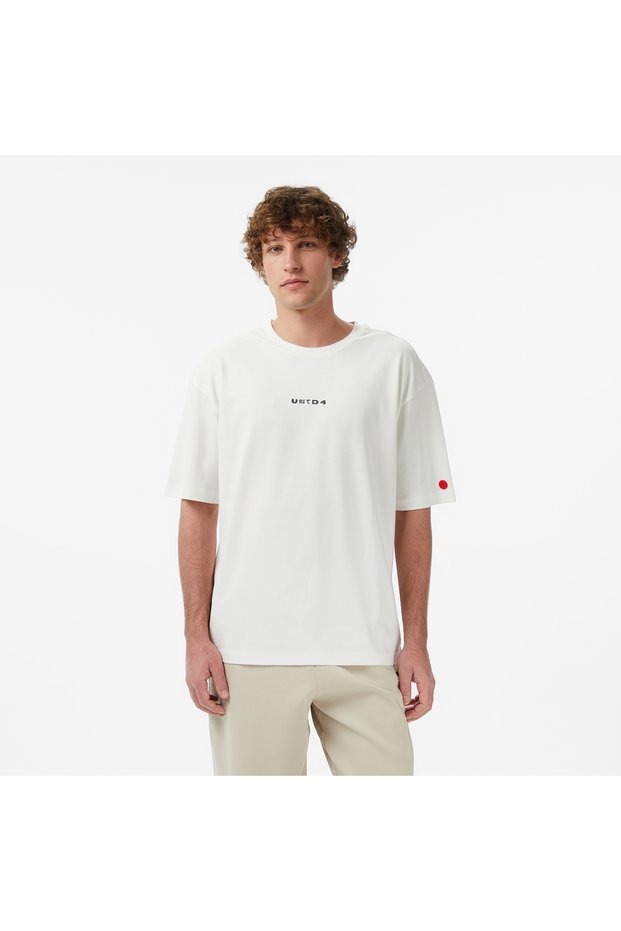 United4 Regular Fit Men's Beige T-Shirt