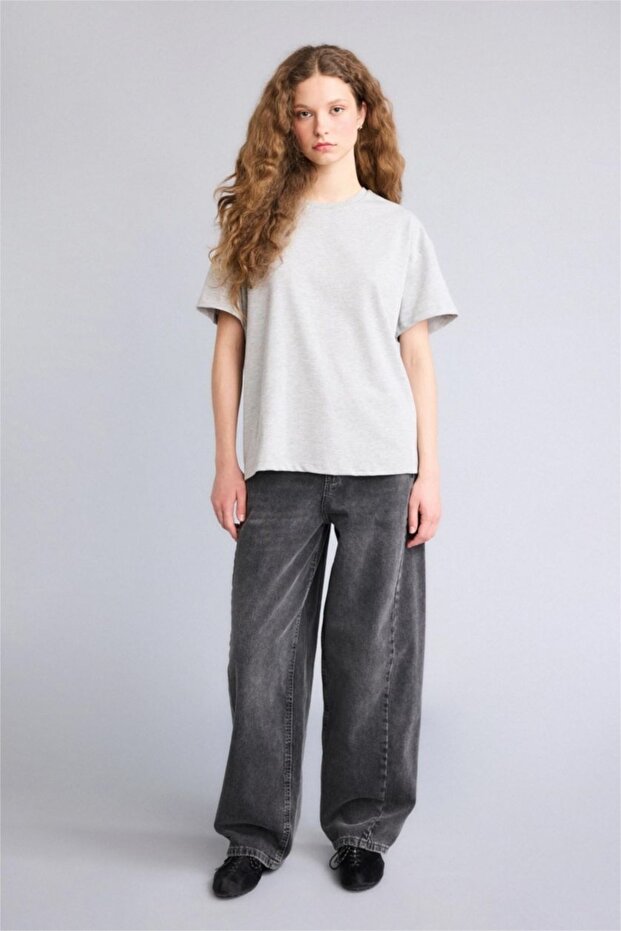 Oversıze Basıc Tişört E4935AX26SP - 3