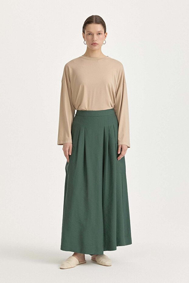 Lyocell Trouser Skirt Emerald