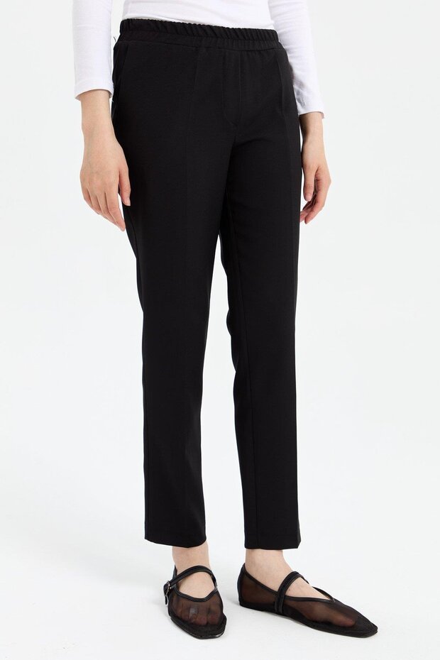 Beli Lastikli Havuç Basic Pantolon Siyah - 3