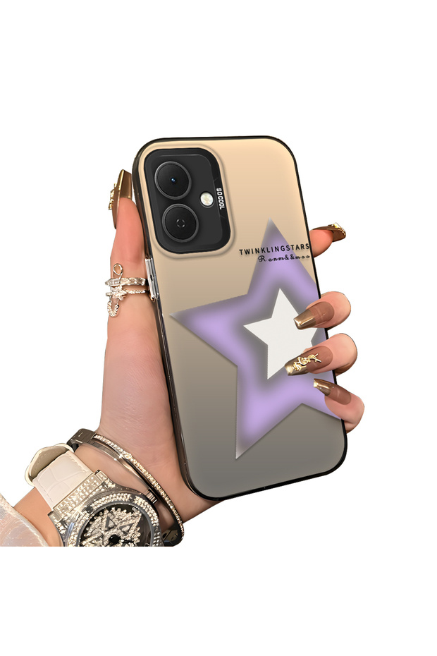 Tecno Spark Go 2 Compatible Hard Acrylic Back Silicone Edge Lens Protection Case Colorful Silver