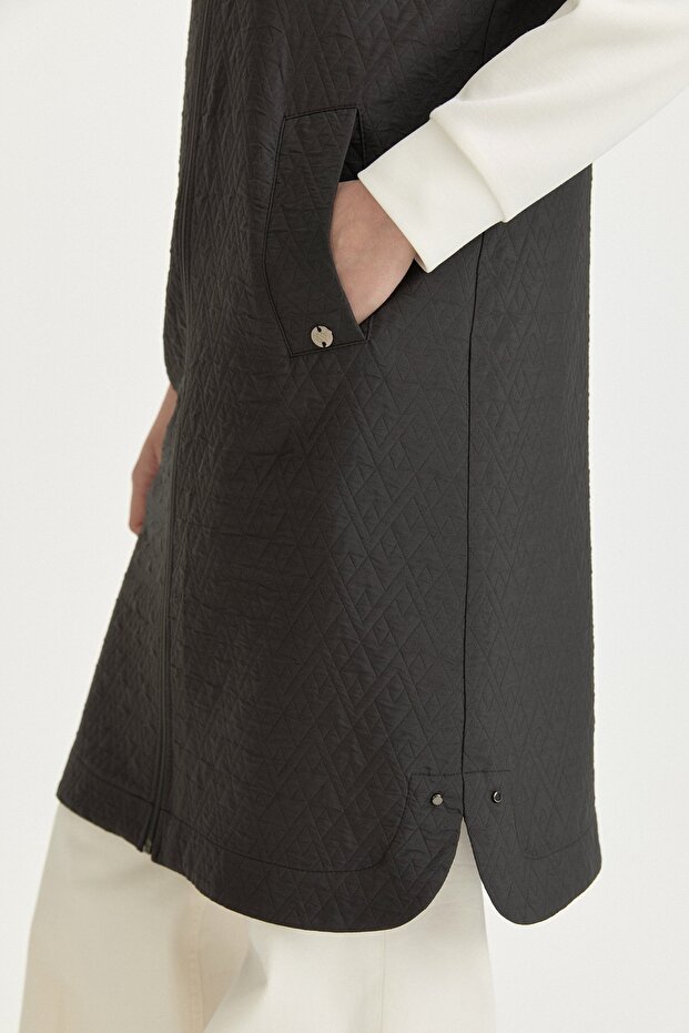 İnce Kapitone Yelek Siyah - 3