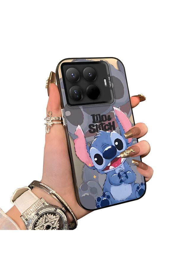 Mi 15t Pro Compatible Hard Acrylic Back Silicone Edge Lens Protection Case Stitch Patterned