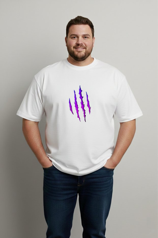 T-Shirt Large Size (Comfortable Fit) Unisex T-Shirt 5XL | Cotton Pcs Mor Pençe Printed