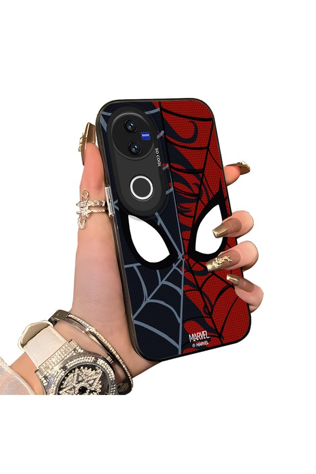 Vivo V50 Compatible Hard Acrylic Back Silicone Edge Lens Protection Case Spiderman