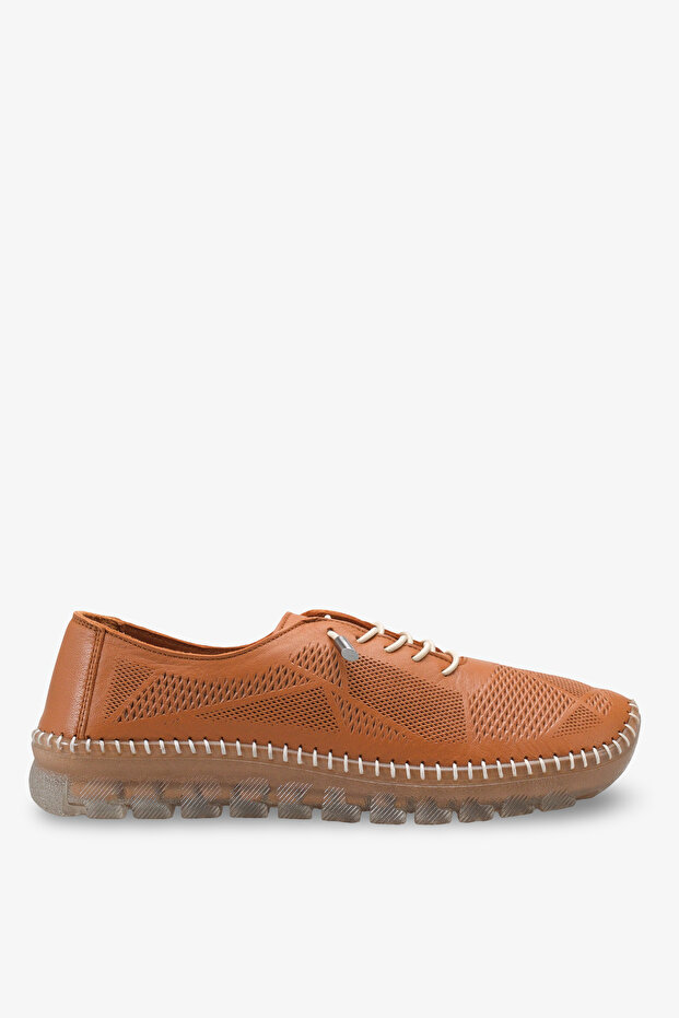 Mapls Women's Genuine Leather Casual Shoes - Tan