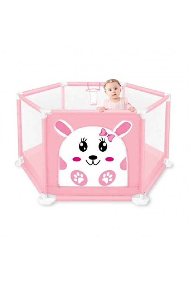 Pink hexagonal bunny manege - 1