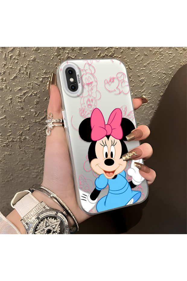 iPhone XS Max Compatible Stylish Minnie Mouse Patterned Shockproof Phone Case