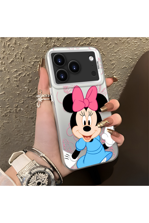 Stylish Minnie Mouse Patterned Shockproof Phone Case Compatible with iPhone 17 Pro