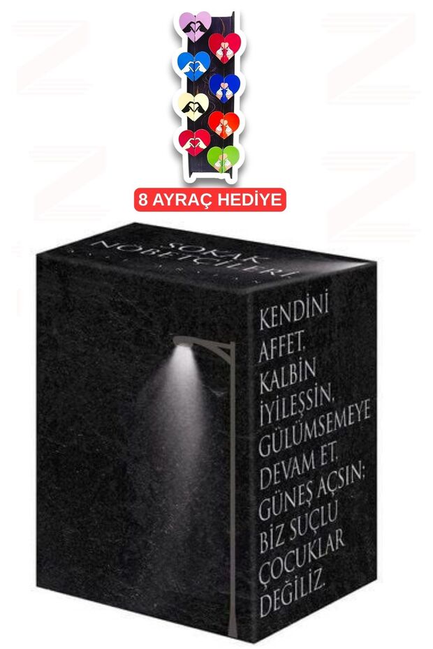 Sokak Nöbetçileri 4 Kitap Set (Cardboard Cover-Boxed)-8-Piece Special Design Heart Bookmark Gift Set