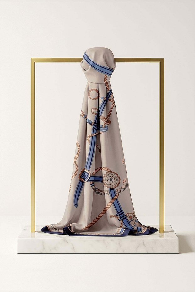 Patterned Cotton Silk Shawl Dg14065-9