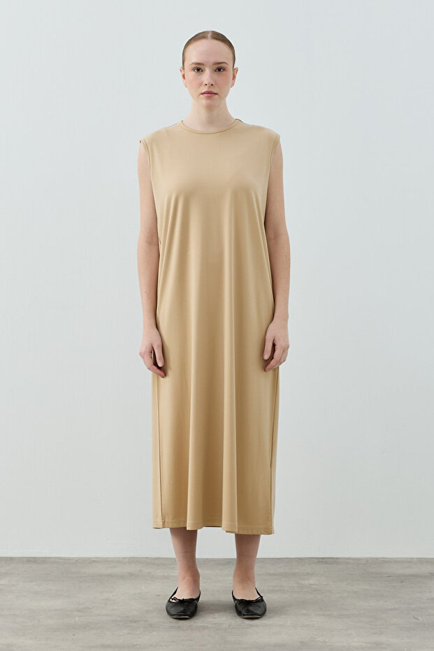 Merwish Sleeveless Model Underwear Dress 1614 Mink