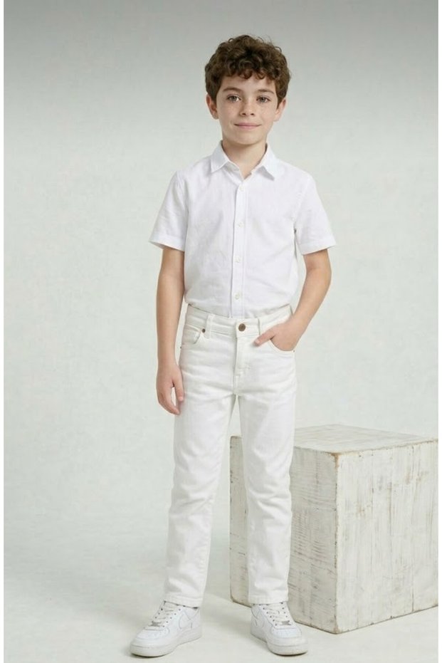 Boys' April 23 October 29 Show Outfit Short Sleeve Shirt and Inside Waist Adjustment Pants Set