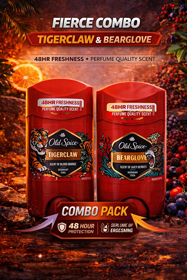 Tigerclaw & Bearglove Deodorant Stick 48H Freshness 2x50 ml