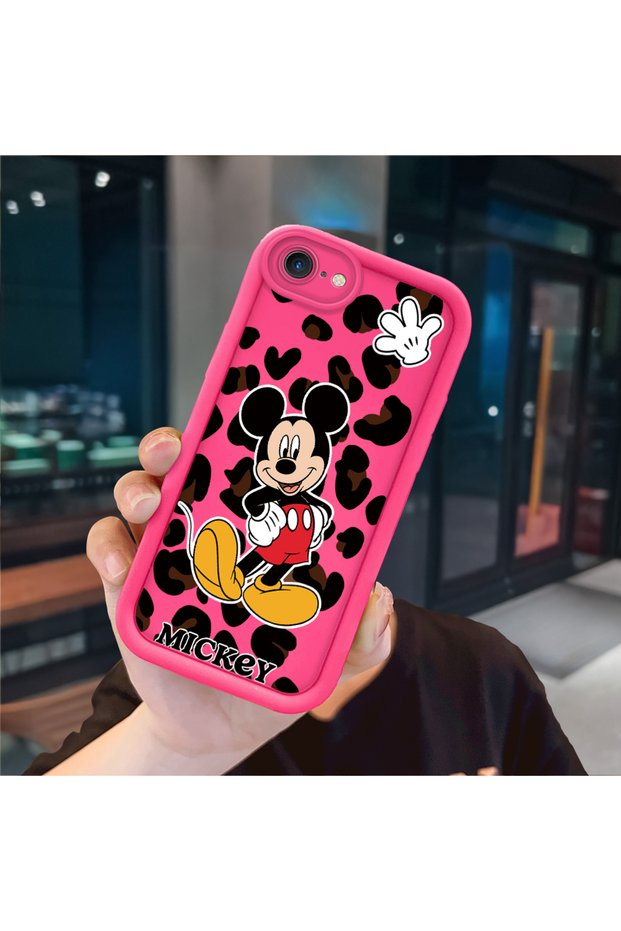 Pink Red Silicone Case Compatible with iPhone 7/8/Se 2020 2022 Shockproof Camera Protection