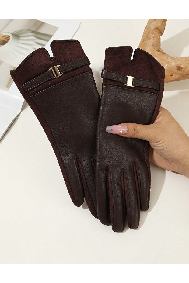Gloves, Brown - 1