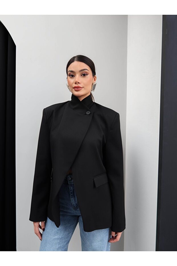 Single-Button Design Jacket - 4