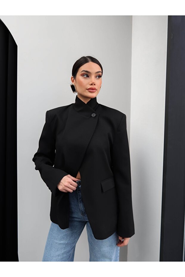 Single-Button Design Jacket - 1