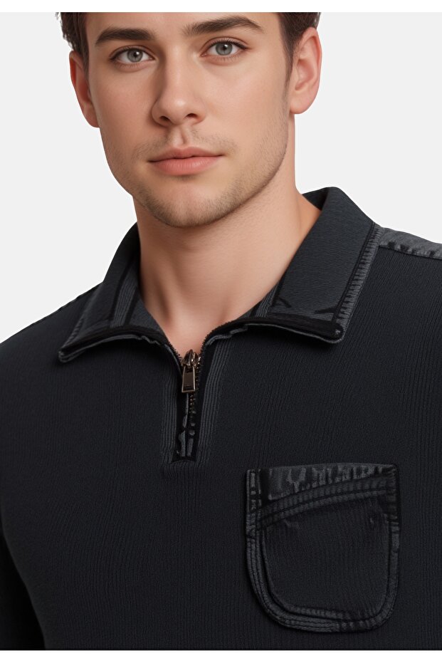 Sweatshirt Pullover Troyer - 3