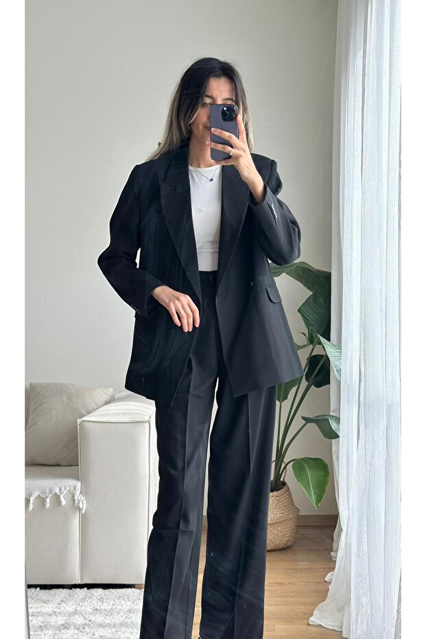 Blazer Jacket Pants Bottom Top Set - 2