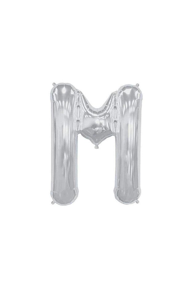 Rönesans Large Size Silver Color 100 cm Letter m Foil Balloon