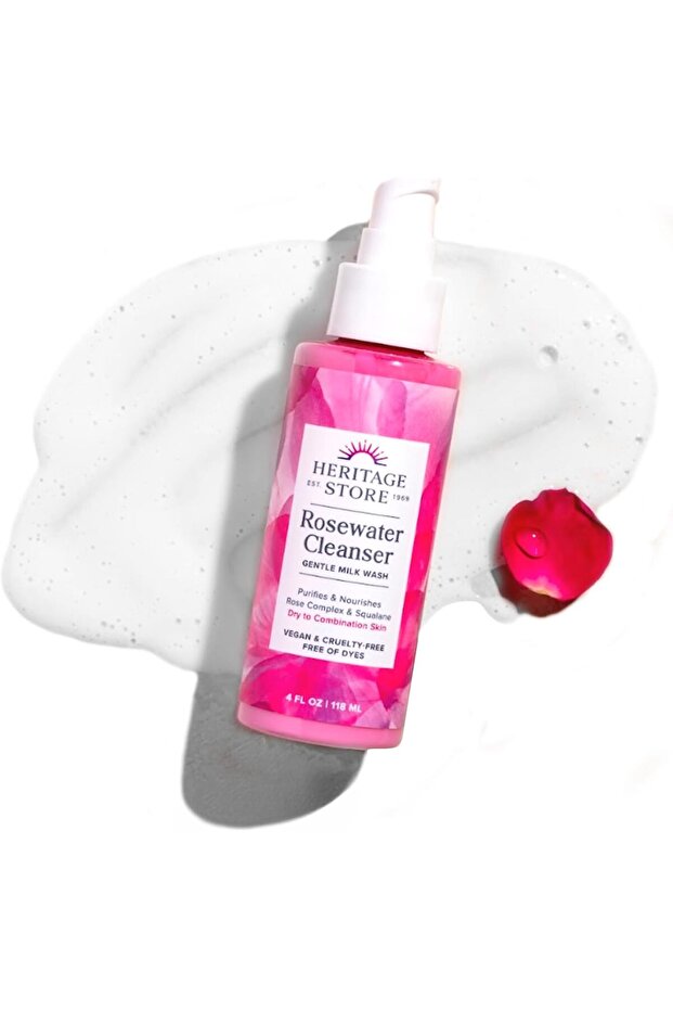Store Rosewater Facial Cleanser, pH Balanced Milk Wash