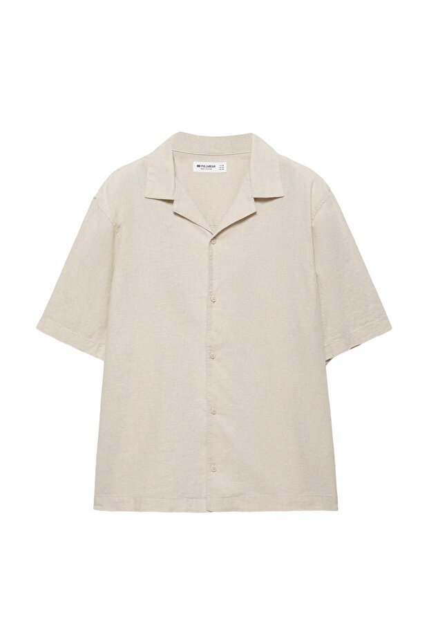 Keten kısa kollu gömlek - 3