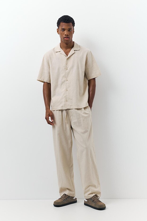 Keten kısa kollu gömlek - 2